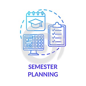 Semester planning concept icon