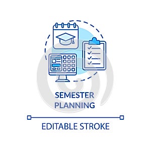 Semester planning concept icon photo