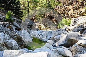 A semi-arid riverbed on the Samaria Gorge Trail. Crete, Greece, Europe photo