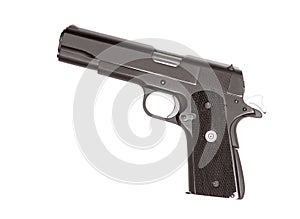 Semi-automatic gun isolated on white background