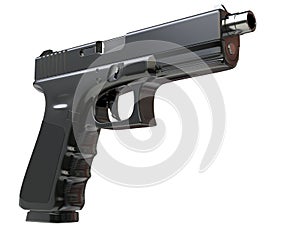 Semi - automatic modern tactical handgun - closeup shot