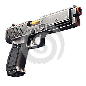 Semi automatic pistol isolated on a white background