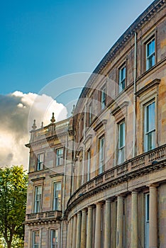 Semi Circular Terrace of Victorian Flats in the West End of Glasgow