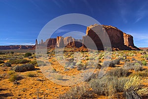 Semi-desert and the red rock