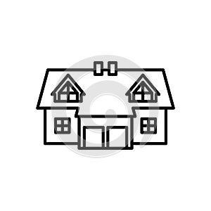 Semi-detached house icon, vector illustration