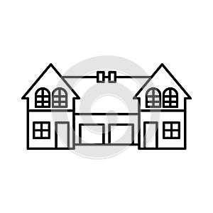 Semi-detached house icon, vector illustration photo