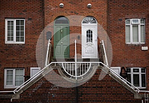 Semi detached house with typical irish doors