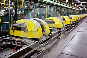 semi-finished buttock lift machines on an assembly line