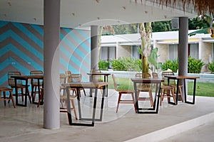 Semi outdoor dining area in a resort