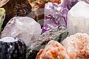 Semi-precious gems closeup