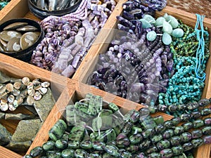 Semi precious gemstone beads photo