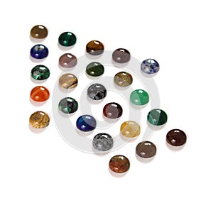 Different types of semi-precious stones