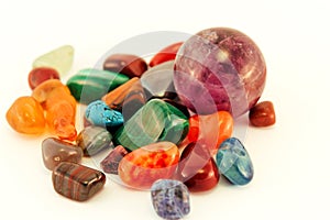 Semi precious stones / Crystal Stone Types / healing stones, worry stones, palm stones, ponder stones.