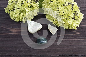 semi-precious stones - heliotrope, prehnite, amazonite