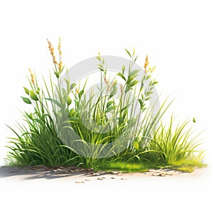 Semi-realistic Grass Vector Illustration On White Background