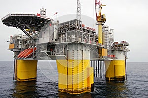Semi submersible Oil platform in North Sea photo