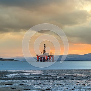 Semi Submersible Oil Rig at Cromarty Firth