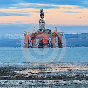 Semi Submersible Oil Rig at Cromarty Firth