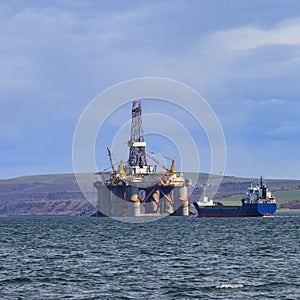 Semi Submersible Oil Rig at Cromarty Firth