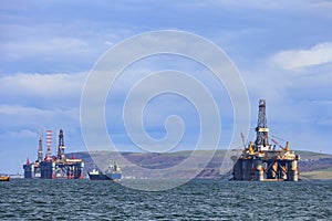 Semi Submersible Oil Rig at Cromarty Firth photo