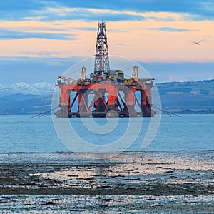 Semi Submersible Oil Rig at Cromarty Firth photo