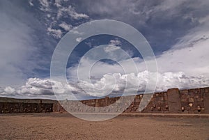 Semi-subterranean Temple in Tiwanaku. photo