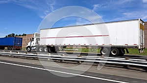Semi and trailer on the New Jersey Turnpike