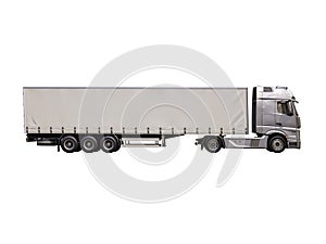 Semi-trailer truck isolated