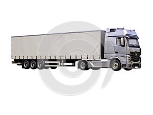 Semi-trailer truck isolated