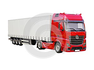 Semi-trailer truck isolated