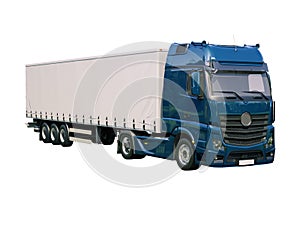 Semi-trailer truck isolated