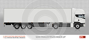 Semi-trailer truck veÑtor mockup