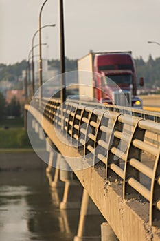 Semi Truck on Bridge