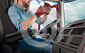 Semi Truck Driver Getting Ready to Hook a Trailer