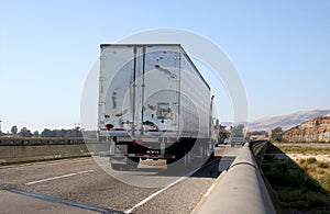 Semi truck on freeway