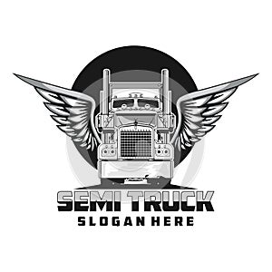 Semi truck logo design