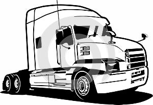 Semi truck logo design vector