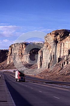 Semi Truck on mountain highway