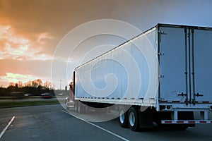 Semi Truck Parked on rest area.