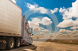 Semi truck on the rest area