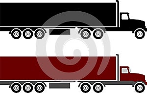 Semi truck and trailer simple illustration