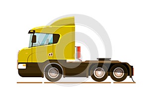 Semi truck transport unit on white background