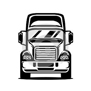 Semi Truck Vector Front View Isolated