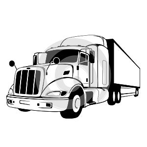 Semi truck, vector illustration,flat style