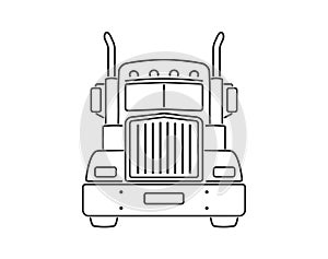 Semi Truck. Vector Lorry. Freight transportation. Flat vector illustration. American truck. Semi Truck. Dump truck