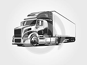 Semi Truck. Vector Lorry. Freight transportation. Modern flat vector illustration. American truck. Semi Truck. Semi Truck. Semi