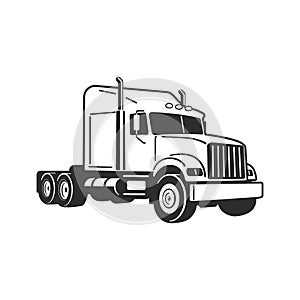 Semi Truck. Vector Outline Lorry. Freight transportation. Modern flat vector illustration. American truck. Semi Truck. Semi Truck