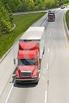 Semi trucks on highway