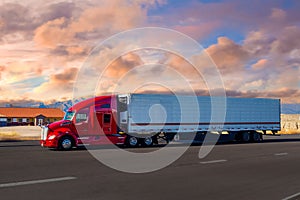 Semi Trucks on the Nevada Highway, USA. Trucking in Utah , USA