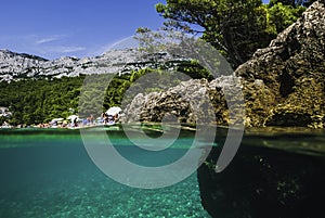 Semi underwater photography